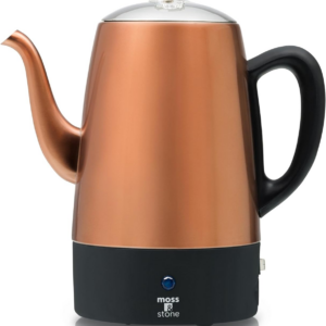 Percolator Coffee Pot Electric 10 Cup, Stainless Steel Coffee Maker, Coffee Percolator Electric with Keep Warm Function, 10 Cups Stainless Steel Percolator with Coffee Basket
