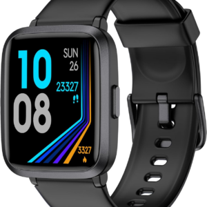 Smart Watch, Touchscreen Fitness Tracker with Heart Rate & Spo2 Monitor, Sleep Tracking, 5ATM Waterproof Pedometer Smartwatch Compatible with Iphone and Android Phones for Women Men