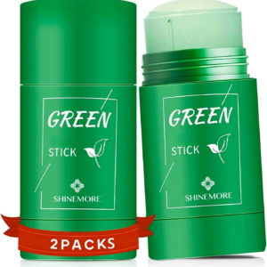 Green Tea Clay Stick(2Pcs): Blackhead Remover for Face, Green Clay Mask for Deep Pore Cleansing, Moisturizing, and Brightening for Men and Women